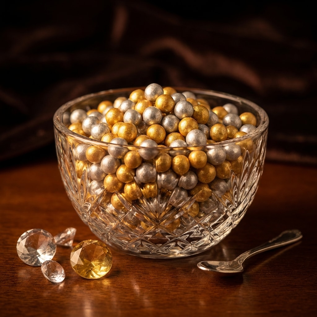 Zuckerperlen-Mix Gold & Silber